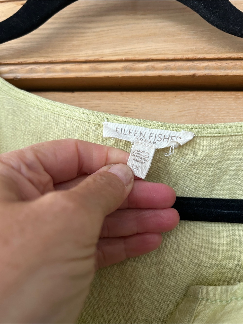Eileen Fisher Pale Lime Button-Front Tunic 1X - Picture 2 of 12